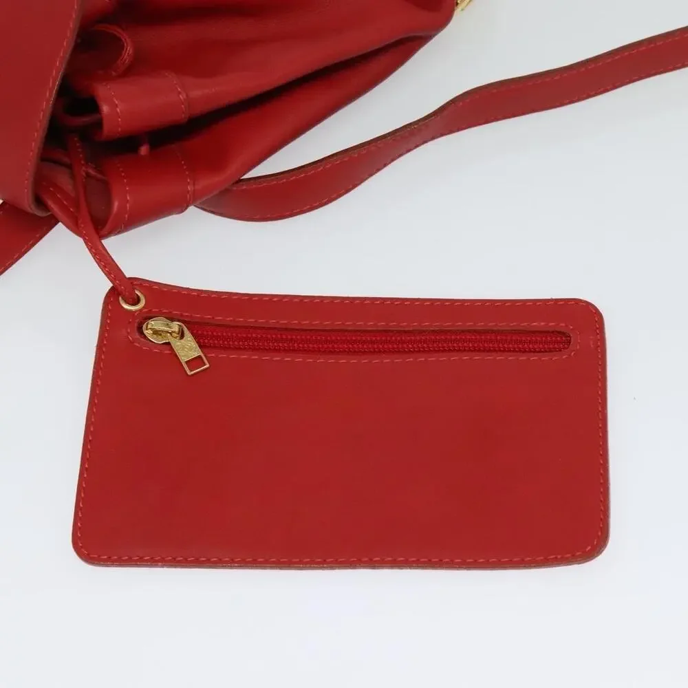 Loewe Leather Backpack Red